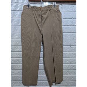 Liz Claiborne Women's Tan Striped Audra Mid-Rise Straight-Leg Chino Pants Size 1